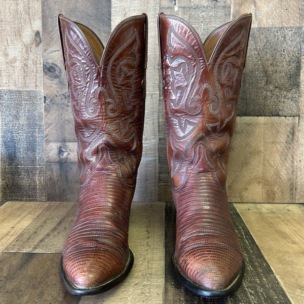 Lucchese Teju Lizard Cowboy Boots Mens 7.5 D