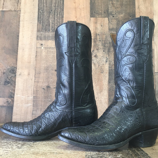 Lucchese L655304 Vtg Lizard Cowboy Boots Mens 8 D