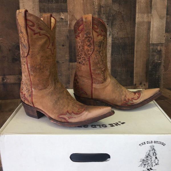 Old Gringo Leopardito Pointed Toe Cowboy Boots Womens 7.5 B