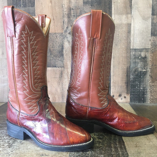 Tony Lama Vintage Eel Gold Label Good Year Sole Cowboy Boots Mens 8 D