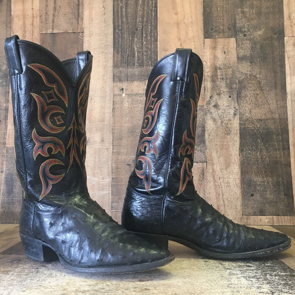 Justin 8933 Full Quill Ostrich Cowboy Boots Mens 11 D