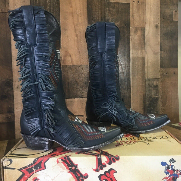 Old Gringo Yippee Kiyay Tribu 13” YL265-2 Blue Snip Toe Cowboy Boots Womens 7 B