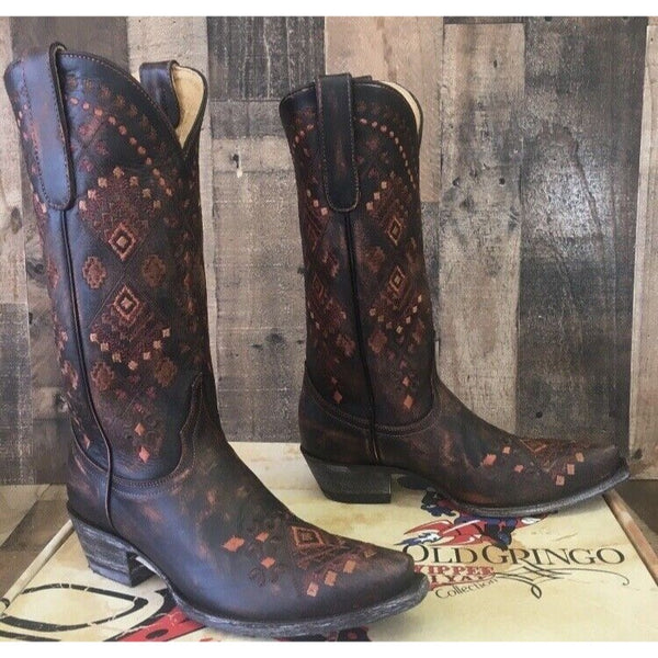 Old Gringo Yippee Kiyay Yana Vamp 13” YL289-1 Cowboy Boots Womens 7 B