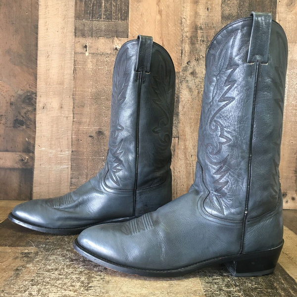 Dan Post 2113R Extra Wide Gray Cowboy Boots Mens 11.5 EW