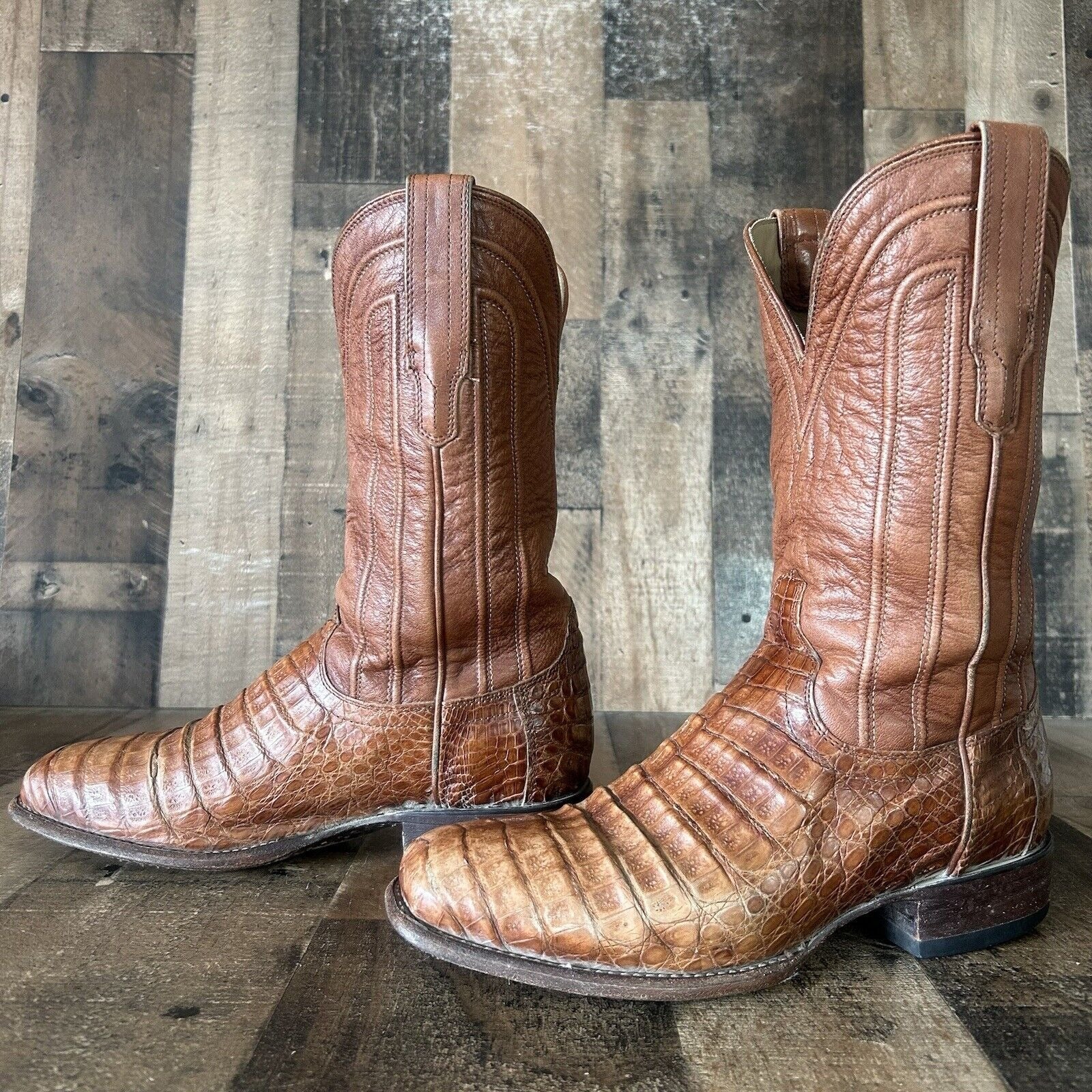 Tecovas Clayton Caiman Square Toe Cowboy Boots Mens 8.5 D