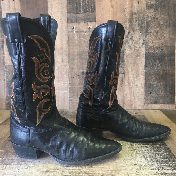 Justin 8933 Full Quill Ostrich Cowboy Boots Mens 11 D