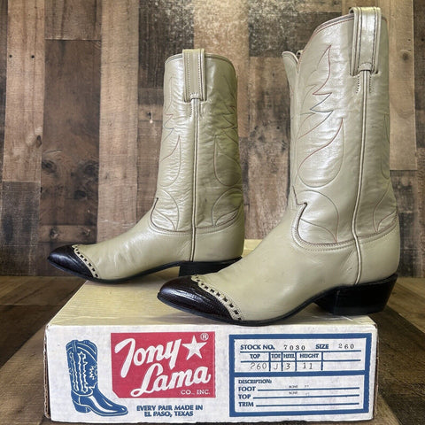 Tony Lama Vintage Lizard Wingtip Cowboy Boots Womens 6 B