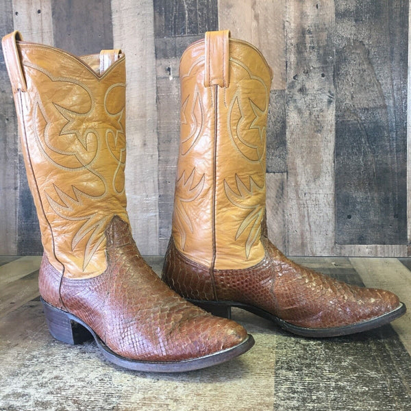 Nocona Vintage Snakeskin Cowboy Boots Womens 9.5 B