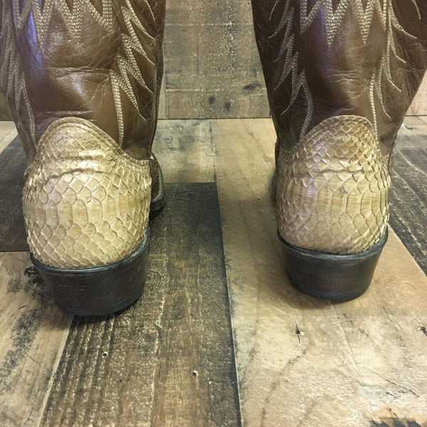 Nocona Vintage Snakeskin Cowboy Boots Womens 6 B