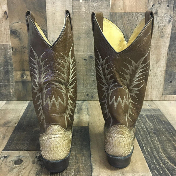 Nocona Vintage Snakeskin Cowboy Boots Womens 6 B