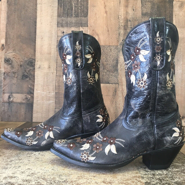 Old Gringo Yippee Kiyay 45434 Flower Floral Cowboy Boots Womens 7 B