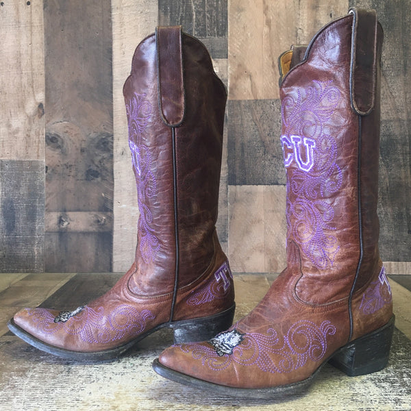 Old Gringo TCU Gameday Cowboy Boots Womens 7 B