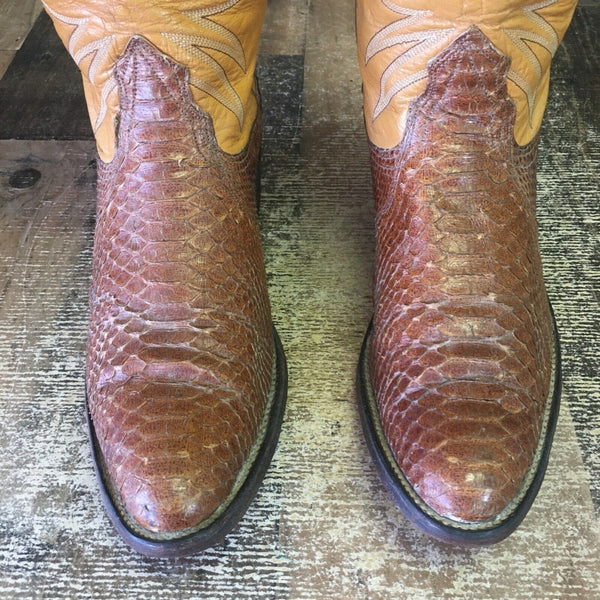 Nocona Vintage Snakeskin Cowboy Boots Womens 9.5 B