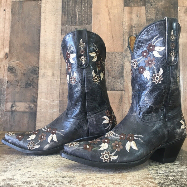 Old Gringo Yippee Kiyay 45434 Flower Floral Cowboy Boots Womens 7 B