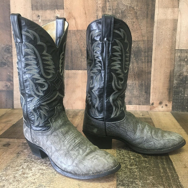 Justin Cowboy J20976 Vintage Sueded Bull Shoulder Cowboy Boots Mens 8.5 D