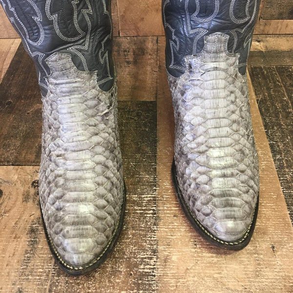 Justin Vtg Snakeskin Cowboy Boots Mens 8 D