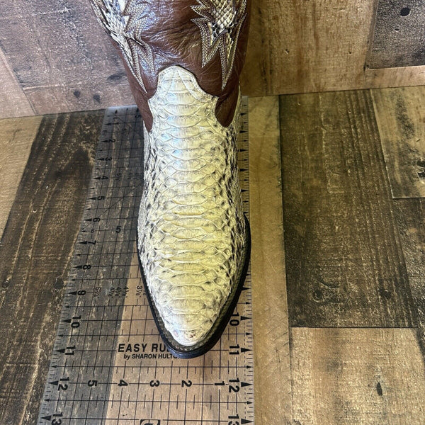 Montana Snakeskin Inlay Cowboy Boots Mens 8.5 EE