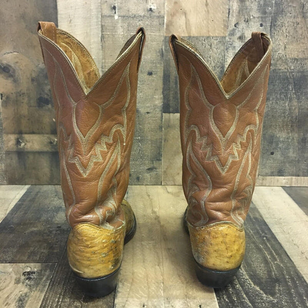 Nocona Vintage Full Quill Ostrich Cowboy Boots Mens 7 D