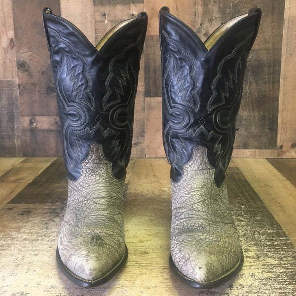 Tony Lama 6252 Vintage Sueded Bull Shoulder Cowboy Boots Mens 8.5 EE