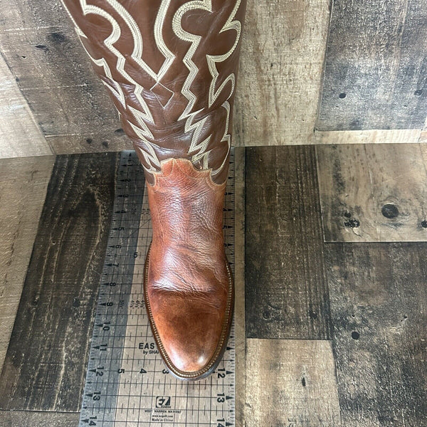 Tony Lama Vintage Gold Label Tall Cowboy Boots Mens 12.5 B