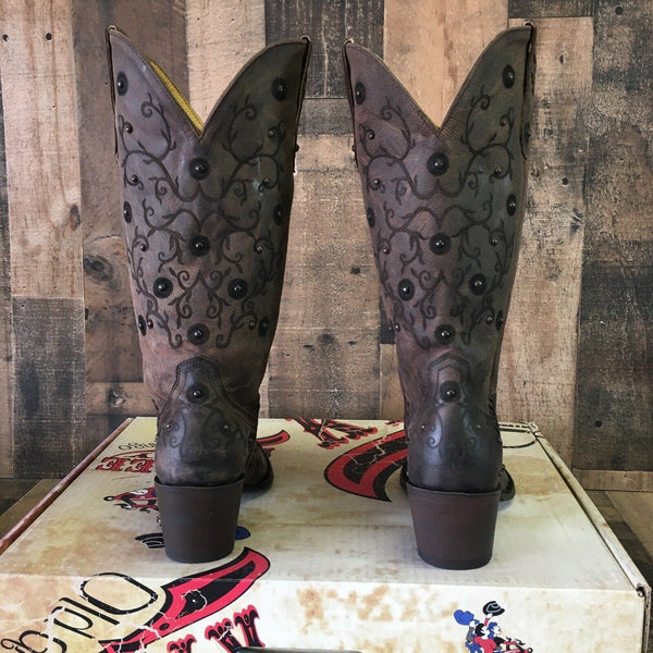 Old Gringo Yippee Kiyay YL214-1 Merary 13" Studded Cowboy Boots Womens 7 B