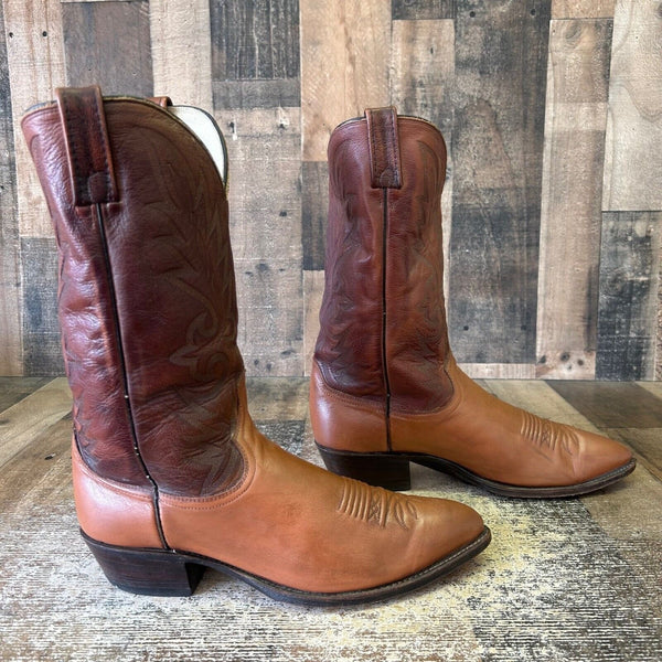 Dan Post 16782 Vintage Brown Extra Wide Cowboy Boots Mens 12 EW