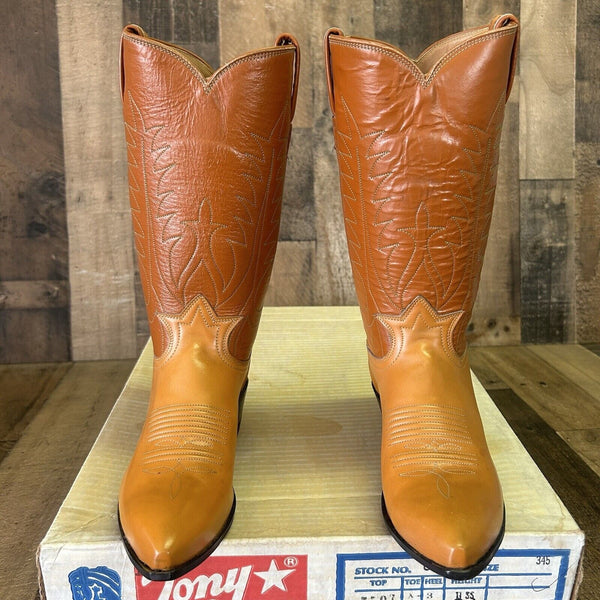 Tony Lama Vintage Pointed Toe Cowboy Boots Womens 4.5 C