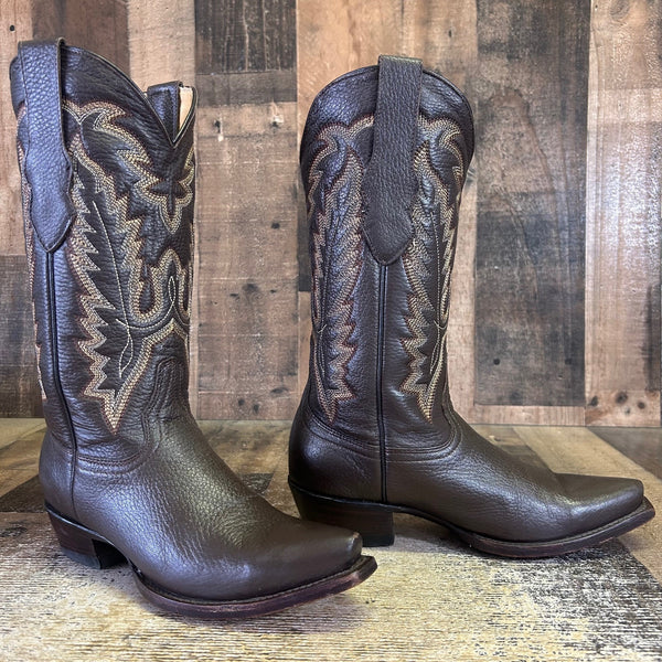 Los Altos Snip Toe Brown Cowboy Boots Womens 7 M