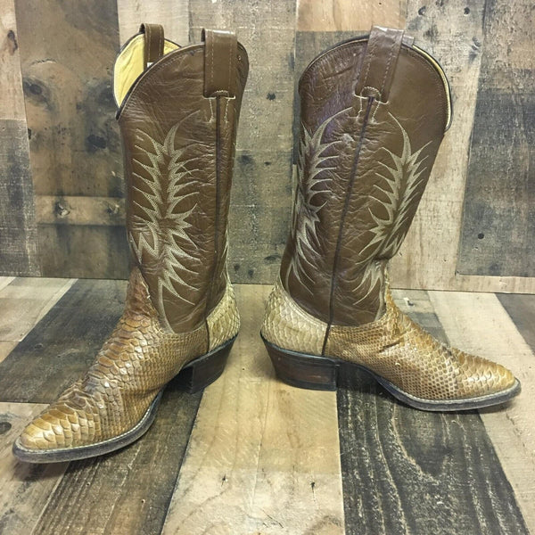 Nocona Vintage Snakeskin Cowboy Boots Womens 6 B