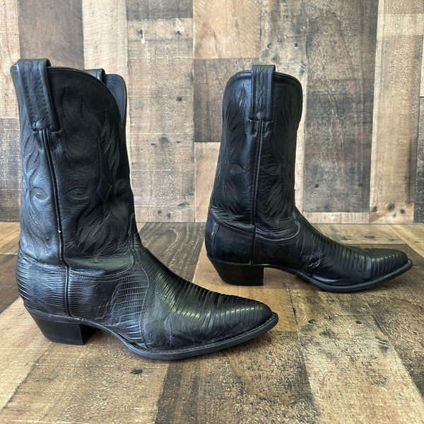 Tony Lama Vintage Teju Lizard Cowboy Boots Womens 9.5 M