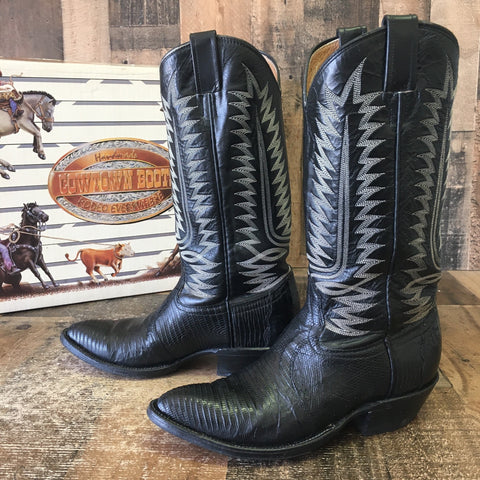 Cowtown Vtg Teju Lizard Cowboy Boots Mens 8 D