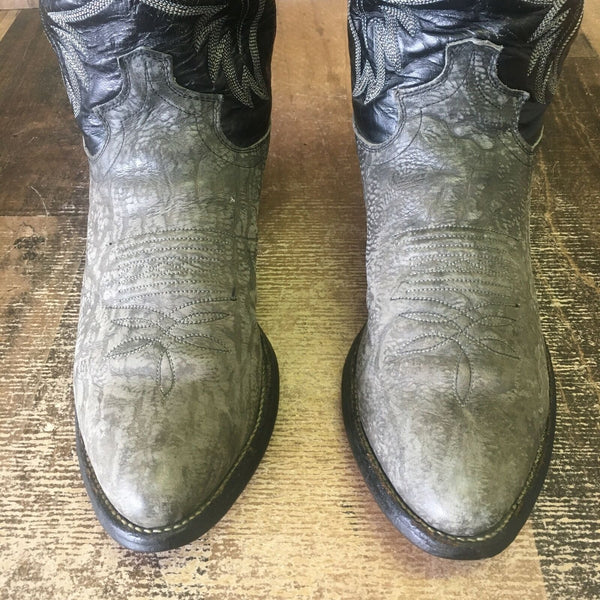 Justin Cowboy J20976 Vintage Sueded Bull Shoulder Cowboy Boots Mens 8.5 D