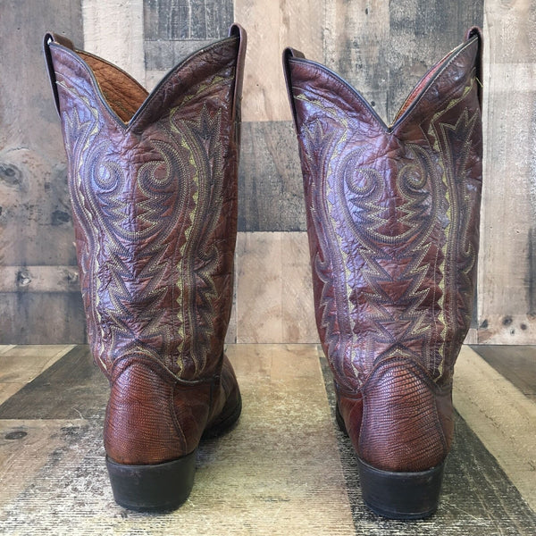 Dan Post 2351 Vintage Teju Lizard Cowboy Boots Mens 10 EW