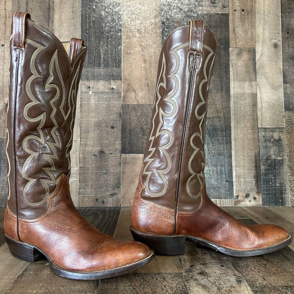 Tony Lama Vintage Gold Label Tall Cowboy Boots Mens 12.5 B