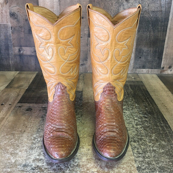 Nocona Vintage Snakeskin Cowboy Boots Womens 9.5 B