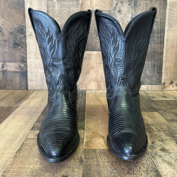 Tony Lama Vintage Teju Lizard Cowboy Boots Womens 9.5 M