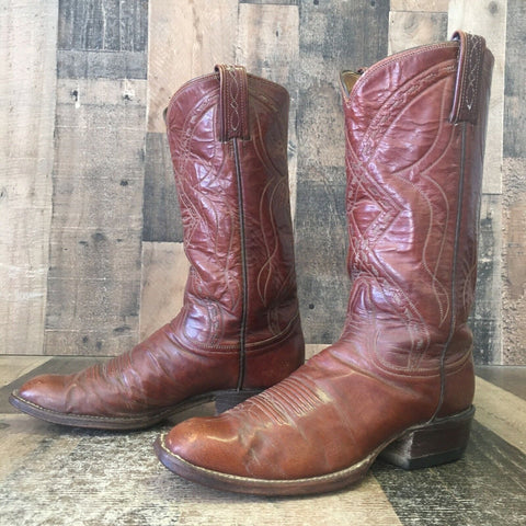 Tony Lama El Rey Vintage French Toe Cowboy Boots Mens 7 D