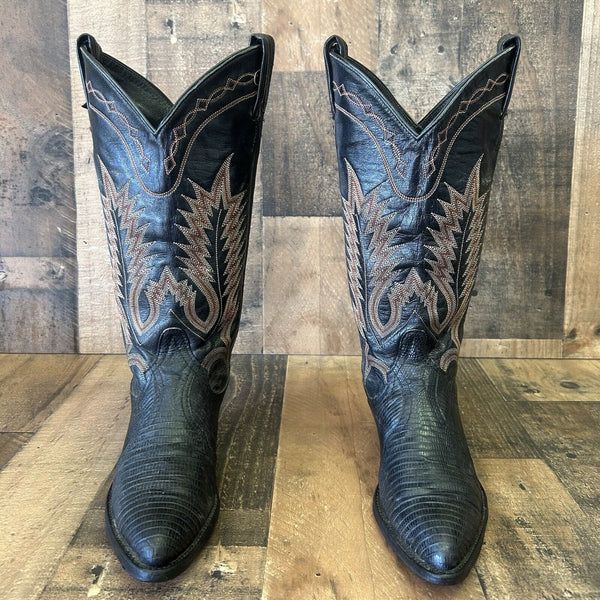 Tony Lama Vintage Teju Lizard Cowboy Boots Womens 5 B