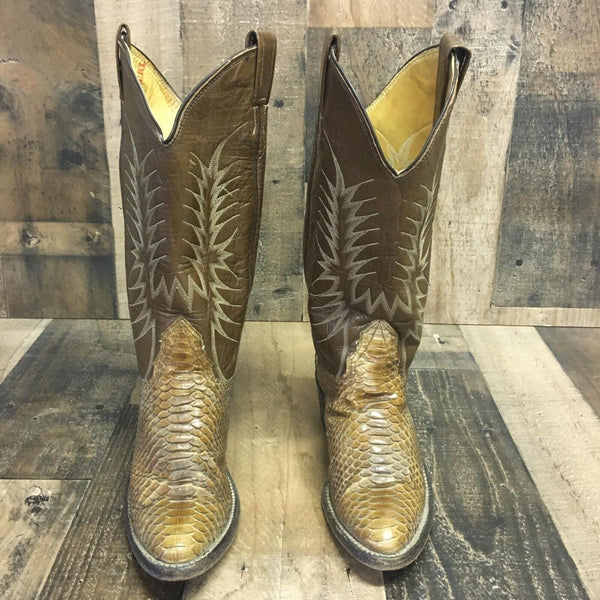 Nocona Vintage Snakeskin Cowboy Boots Womens 6 B