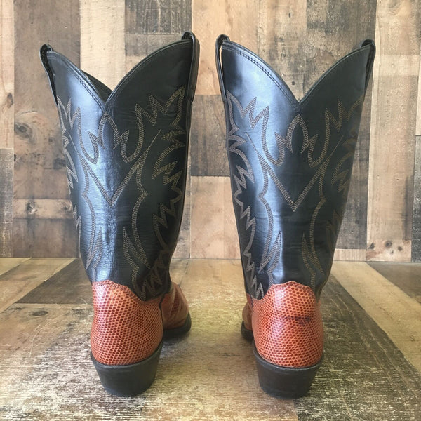 Justin L4767 Teju Lizard Pointed Toe Cowboy Boots Womens 7.5 C