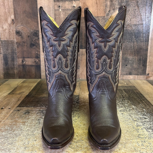 Los Altos Snip Toe Brown Cowboy Boots Womens 7 M