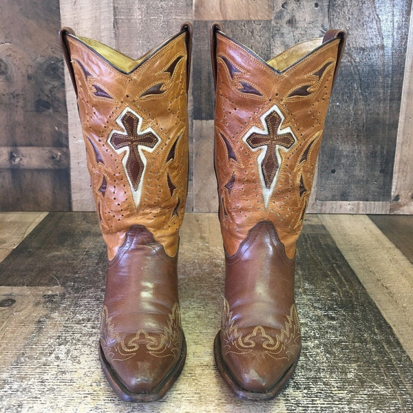 Corral R5732 Leather Inlay Cross Snip Toe Cowboy Boots Womens 7 M