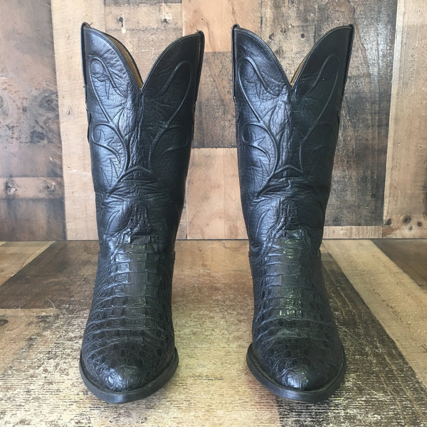 Lucchese L655304 Vtg Lizard Cowboy Boots Mens 8 D