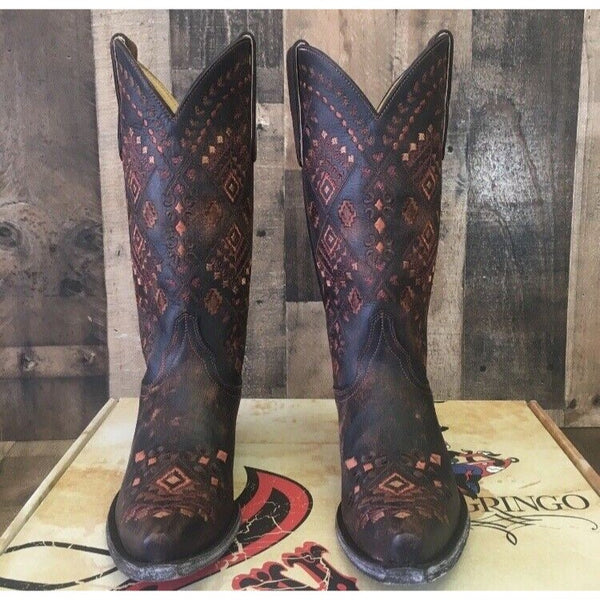 Old Gringo Yippee Kiyay Yana Vamp 13” YL289-1 Cowboy Boots Womens 7 B