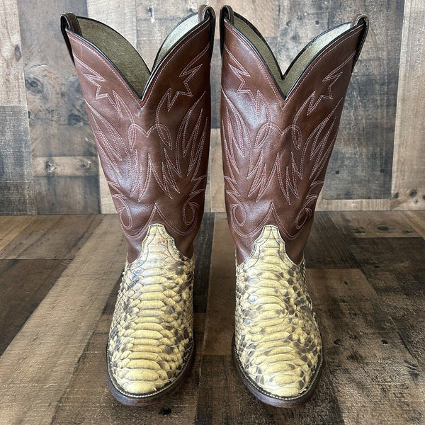 Champion Boot Co Vintage Snakeskin Cowboy Boots Mens 8.5 D