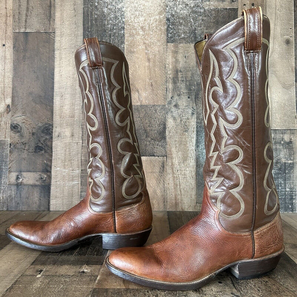 Tony Lama Vintage Gold Label Tall Cowboy Boots Mens 12.5 B