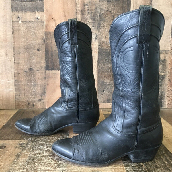 Lucchese P021924 Vintage Classic Black Cowboy Boots Mens 8 D