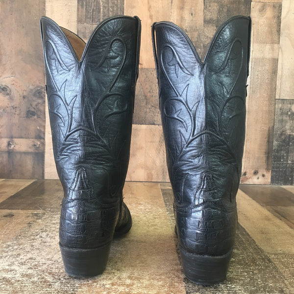 Lucchese L655304 Vtg Lizard Cowboy Boots Mens 8 D