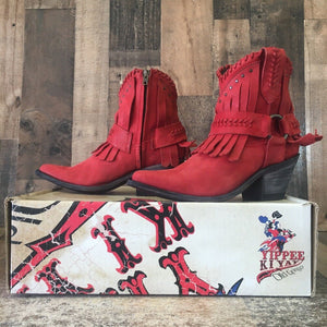 Old Gringo Yippee Kiyay Lavar 7” YBL2434-3 Red Ankle Cowboy Boots Womens 7.5 B