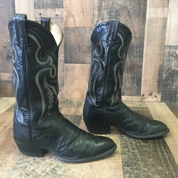 Tony Lama Vintage Teju Lizard Cowboy Boots Mens 8 E